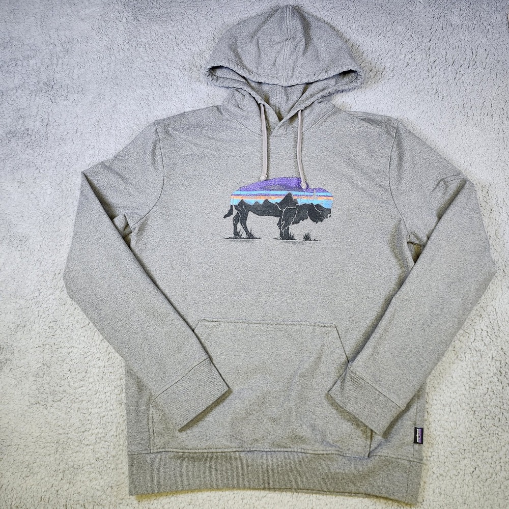 Patagonia Uprisal Hoodie Hoody Sweatshirt Men M Regular Fit Gray Buffalo Outdoor